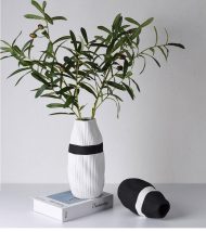 Contrast Ribbon Textured Ceramic Vase - Image 3