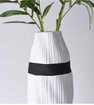 Contrast Ribbon Textured Ceramic Vase - Image 6