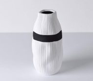 Contrast Ribbon Textured Ceramic Vase - Image 12