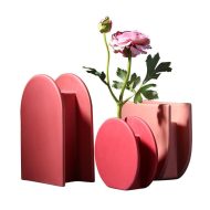 Rose & Lavender Geometric Ceramic Vases - Image 10