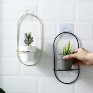 Ceramic Flowerpot with Metal Wall Mount - Image 8