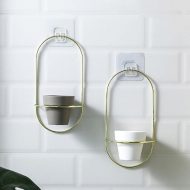 Ceramic Flowerpot with Metal Wall Mount - Image 11