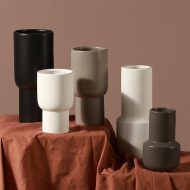 Taupe Monochrome Ceramic Vases - Image 2