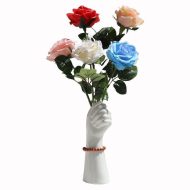 White Ceramic Hand Flower Vase - Image 7