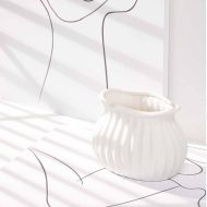 Swirl Textured Ceramic Flower Vase - Image 8