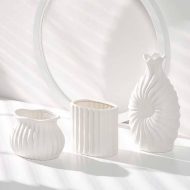 Swirl Textured Ceramic Flower Vase