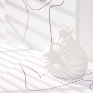 Swirl Textured Ceramic Flower Vase - Image 5