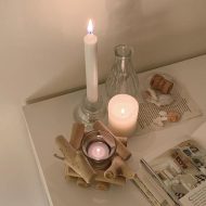 Handmade Coastal Wood Tealight Candle Holder - Image 4