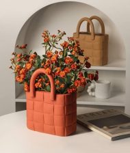 Garden Weave Basket Ceramic Vase - Image 3