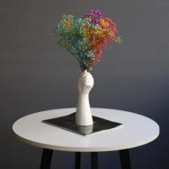 White Ceramic Hand Flower Vase - Image 8