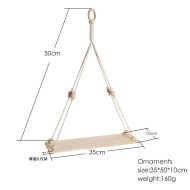 Handmade Macrame Rope Swing Wooden Shelf - Image 6