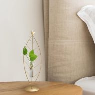 Gold Flora Metal and Glass Test Tube Propagation Vase - Image 6