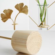 Gold Flora Metal and Glass Test Tube Propagation Vase - Image 9