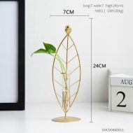 Gold Flora Metal and Glass Test Tube Propagation Vase - Image 4