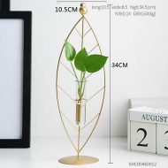 Gold Flora Metal and Glass Test Tube Propagation Vase - Image 5