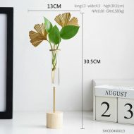 Gold Flora Metal and Glass Test Tube Propagation Vase - Image 8