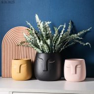Ceramic Abstract Sleeping Face Planter - Image 2