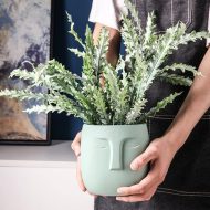 Ceramic Abstract Sleeping Face Planter - Image 10