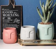 Ceramic Abstract Sleeping Face Planter - Image 7