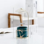 Ceramic Marbled Planter with Gold Umbrella Stand - Image 8