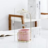 Ceramic Marbled Planter with Gold Umbrella Stand - Image 10