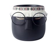 Ceramic Abstract Sleeping Face Planter with Headband and Glasses - Image 11