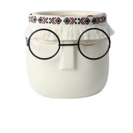 Ceramic Abstract Sleeping Face Planter with Headband and Glasses - Image 15