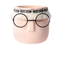 Ceramic Abstract Sleeping Face Planter with Headband and Glasses - Image 16