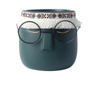 Ceramic Abstract Sleeping Face Planter with Headband and Glasses - Image 12