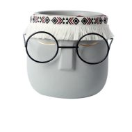 Ceramic Abstract Sleeping Face Planter with Headband and Glasses - Image 10