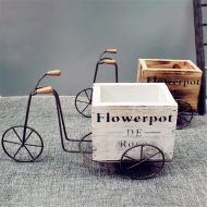 Tabletop Wrought Iron Tricycle with Wooden Planter Box - Image 3