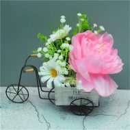 Tabletop Wrought Iron Tricycle with Wooden Planter Box - Image 4