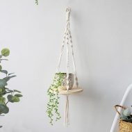 Handmade Macrame Rope Swing Wooden Shelf - Image 8