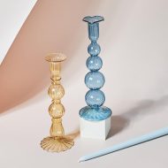Fleur Pastel Glass Candlestick Holders - Image 5
