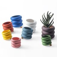 Round Rolls Ceramic Plant Pot - Image 2