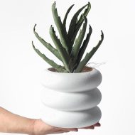 Round Rolls Ceramic Plant Pot - Image 3