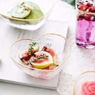 Glass Golden Heart Bowls + Cup - Image 9