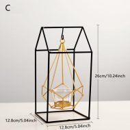 Geometric Iron Hanging Lantern Candle Holder or Vase - Image 17