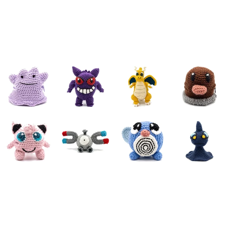 Reversible crochet pattern bundle — all 8 Pokémon-inspired amigurumi ball patterns by Sage and Silky