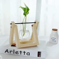Glass Propagation Vase with A-Frame Wooden Stand - Image 20