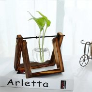 Glass Propagation Vase with A-Frame Wooden Stand - Image 19