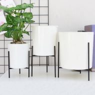 Self-Watering Planter with Iron Plant Stand - Image 2