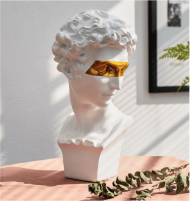 Florentine Gold Accent David Bust Statue - Image 8