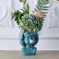 Bubble-Blowing Babe Bust Planter Vase - Image 5