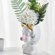 Bubble-Blowing Babe Bust Planter Vase