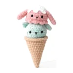 Ice cream crochet pattern — the finished piece, straight on — SageandSilky MOD Nº 29