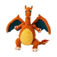 Charizard reversible crochet pattern — finished toy standing alone, MOD Nº 01