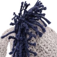 The navy fringe mane detail on the crochet donkey pattern's head