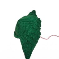 The bobble-covered upper shell that becomes the back of the crochet frog purse pattern