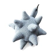 Macro texture detail of the spikes on the crochet mace toy pattern